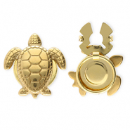 Stainless Steel - Rostfrei Stahl Knopfabdeckung Turtle Gold
