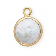 BQ S&uuml;sswasser Perlen Anh&auml;nger round Gold-Natural white