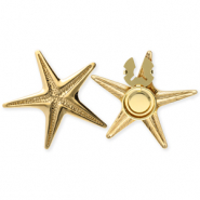 Stainless Steel - Rostfrei Stahl Knopfabdeckung Starfish Gold
