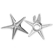 Stainless Steel - Rostfrei Stahl Knopfabdeckung Starfish Silver