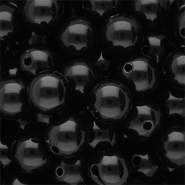 12 mm DQ Perlen aus Acryl shiny Black