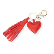 Schl&uuml;sselanh&auml;nger Heart with Tassel Red-gold