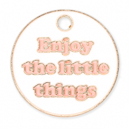Anh&auml;nger Metall "Enjoy the little things" Gold-white-light pink