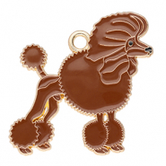 Anh&auml;nger Metall Poodle Gold-brown