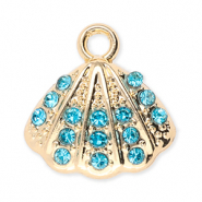 Anh&auml;nger Metall Shell with Strass Gold-blue