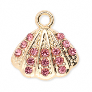 Anh&auml;nger Metall Shell with Strass Gold-pink