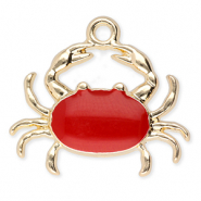Anh&auml;nger Metall Crab Gold-red