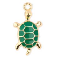 Anh&auml;nger Metall Turtle Gold-green