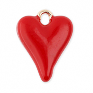 Anh&auml;nger Metall Heart Gold-red