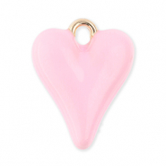 Anh&auml;nger Metall Heart Gold-light pink