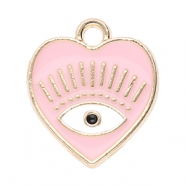 Anh&auml;nger Metall Heart Eye of Providence Gold-light pink-white