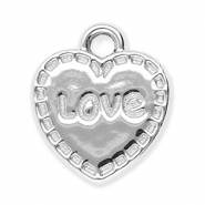 Anh&auml;nger Metall Heart "Love" Silver