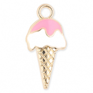 Anh&auml;nger Metall Ice lolly Gold-white-light pink