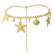 H&uuml;ftketten Sea Life with Imitation Pearls Gold-white