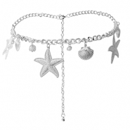 H&uuml;ftketten Sea Life with Imitation Pearls Silver-white