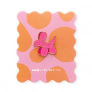 BY31&reg; Zierkarte mit Anstecker Balloon Dog Orange-multicolour pink-gold