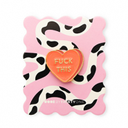 BY31&reg; Zierkarte mit Anstecker "Fuck this" Light pink-black-white-coral-gold