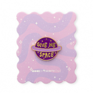BY31&reg; Zierkarte mit Anstecker "Give me space" Multicolour purple-yellow-gold
