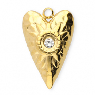 Anh&auml;nger aus Stainless Steel - Rostfreiem Stahl Heart Gold-transparent