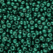 Rocailles Perlen Glas 6/0 (4 mm) Metallic shine teal green