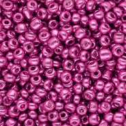 Rocailles Perlen Glas 6/0 (4 mm) Metallic shine fuchsia pink