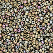 Rocailles Perlen Glas 8/0 (3 mm) Metallic shine multicolour galaxy