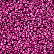 Rocailles Perlen Glas 8/0 (3 mm) Metallic shine fuchsia pink