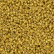 Rocailles Perlen Glas 12/0 (2 mm) Metallic shine yellow gold