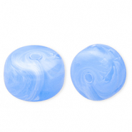 Perlen aus Acryl Disc Light blue-marble