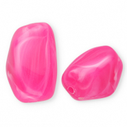 Perlen aus Acryl Rectangle Fuchsia-marble