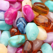 Perlen aus Acryl Rectangle Multicolour-marble