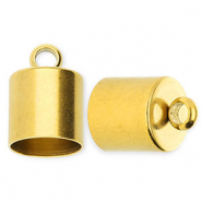 Zubehör aus Stainless Steel - Rostfreiem Stahl Anhänger Endkappen Ø10 mm mit Öse Gold