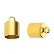 Zubehör aus Stainless Steel - Rostfreiem Stahl Anhänger Endkappen Ø6 mm mit Öse Gold