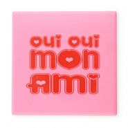 BY31&reg; Deko-Fliese "Oui oui mon ami" Pink-red