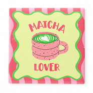 BY31&reg; Deko-Fliese "Matcha lover" Green-pink-white-black