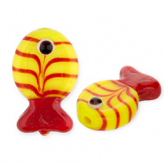 Glasperlen Handgefertigt Fish Yellow-red-black