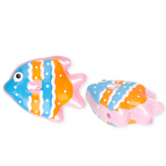 Glasperlen Handgefertigt Fish Blue-orange-white-light pink