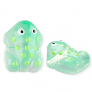 Glasperlen Handgefertigt Frog Transparent meo mint green-white-black