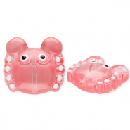 Glasperlen Handgefertigt Crab Transparent light pink-white-black