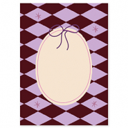 BY31&reg; Karten f&uuml;r Schmuck Oval with Bow Brown-purple-pink-cr&eacute;me