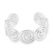 Stainless Steel - Rostfrei Stahl Armb&auml;nder Bangle Spirals Silver