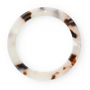 Anh&auml;nger Resin 35mm rund Tortoise white