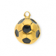 Anhänger aus Stainless Steel - Rostfreiem Stahl Football Gold-black