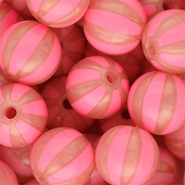 16 mm DQ&reg; Perlen aus Acryl mit Streifen Coral pink-peach pink