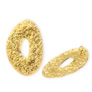 Anh&auml;nger aus Stainless Steel - Rostfreiem Stahl Oval Gold