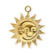 Anh&auml;nger aus Stainless Steel - Rostfreiem Stahl Sun & Moon Gold