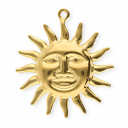 Anh&auml;nger aus Stainless Steel - Rostfreiem Stahl Sun with Face Gold
