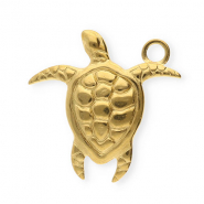 Anh&auml;nger aus Stainless Steel - Rostfreiem Stahl Turtle Gold
