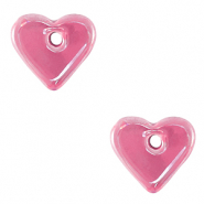 Perlen Griechische Keramik DQ Heart Magenta-pink