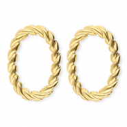 BY31® Stainless Steel - Rostfrei Stahl Ohrringe / Ohrstecker Oval Twisted Gold